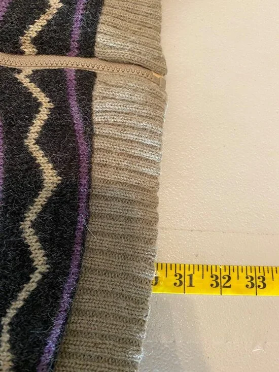 Vintage Womens Knit Reversible Jacket Southwestern Beige With Pink Purple Large - Picture 10 of 13